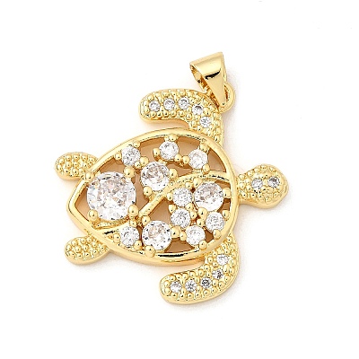 Brass Micro Pave Cubic Zirconia Pendants KK-I359-16G-04-1
