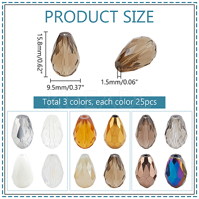 3Bags 3 Colors  Transparent Glass Beads  Segmented Multi-Color Beads GLAA-PH0003-36A-1