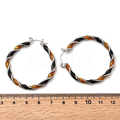 Alloy Enamel Hoop Earrings EJEW-P319-06P-1