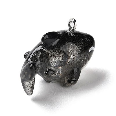 Sea Animal Theme Opaque Resin Pendants RESI-D071-04D-1