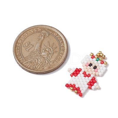 Christmas Seed Beads Beaded Charms PALLOY-MZ00257-01-1