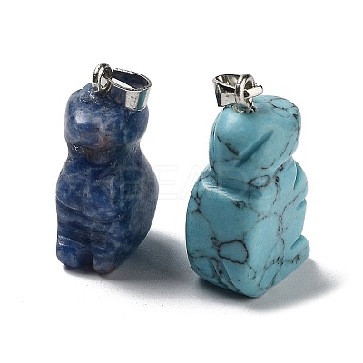 Natural & Synthetic Mixed Gemstone Pendants G-B068-01P-1