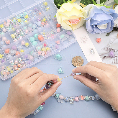 24 Style Transparent Acrylic Beads TACR-CA0001-23-1