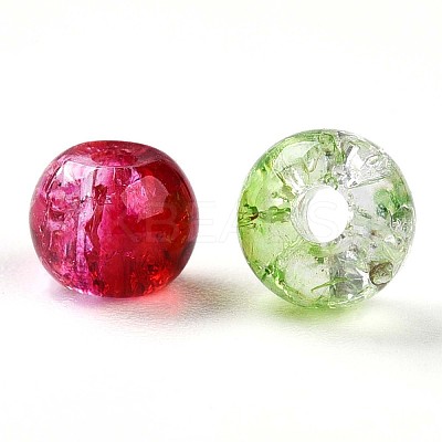 Baking Paint Transparent Crackle Glass Beads DGLA-Q018-4mm-M01-1