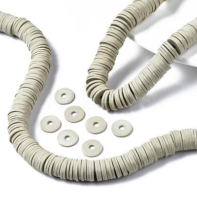 Flat Round Handmade Polymer Clay Beads CLAY-R067-12mm-02-1