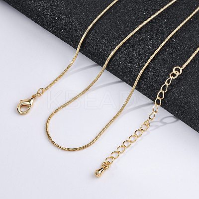 Long-Lasting Plated Brass Snake Chain Necklaces NJEW-K112-04G-NF-1