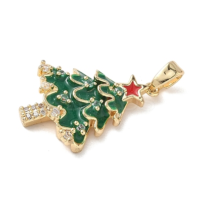 Christmas Brass Micro Pave Cubic Zirconia Pendants LS-KK-K305-07A-02-1