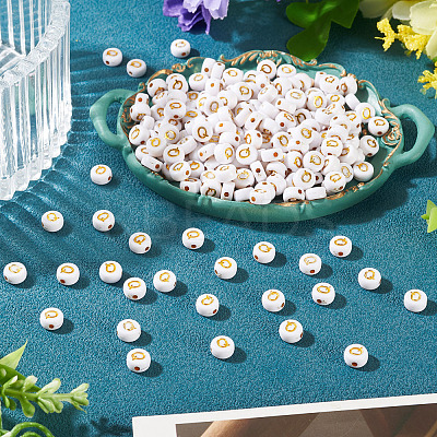 500Pcs Plating Acrylic Beads PACR-TADJ0001-01Q-1
