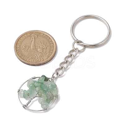 Natural Gemstone Tree of Life Keychains KEYC-JKC00755-1