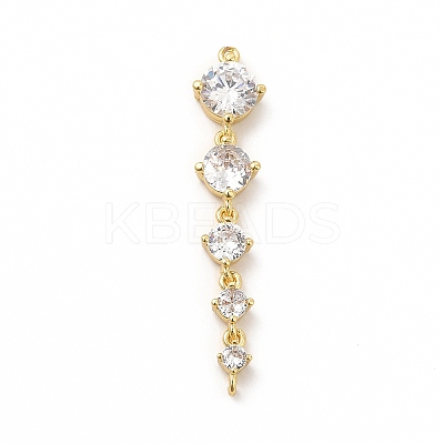 Rack Plating Brass Pave Cubic Zirconia Connector Charms KK-G458-02-1