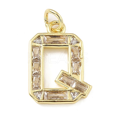 Brass Micro Pave Cubic Zirconia Pendants KK-V014-01G-17-1