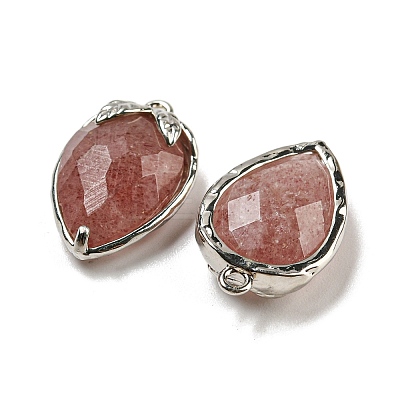 Natural Strawberry Quartz Faceted Pendants G-M431-06P-06-1