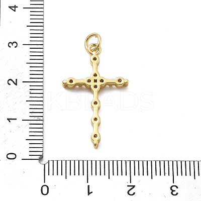 Real 18K Gold Plated Brass Micro Pave Cubic Zirconia Pendants KK-L209-101G-02-1