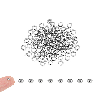 100Pcs 201 Stainless Steel Spacer Beads STAS-UN0059-49-1