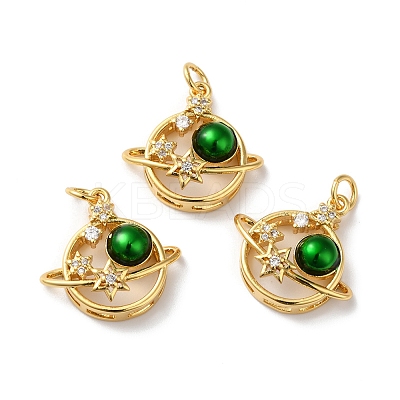 Rack Plating Brass Cubic Zirconia Pendants KK-D074-22G-1
