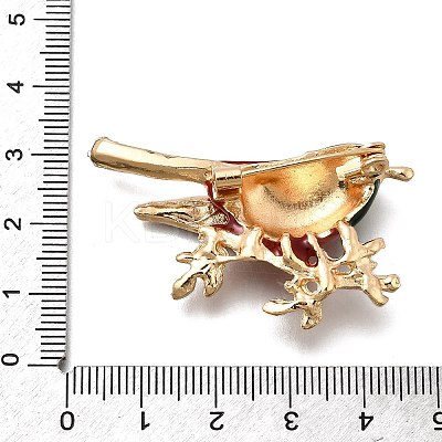 Bird Zinc Alloy Rhinstone Brooches JEWB-V001-04B-1