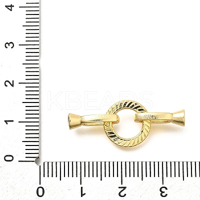 Flat Round Rack Plating Brass Fold Over Clasps KK-S508-11G-1