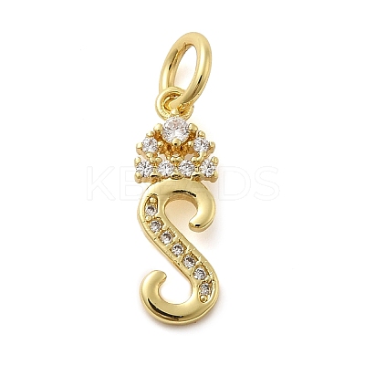 Brass Micro Pave Cubic Zirconia Pendants KK-M273-01G-S-1
