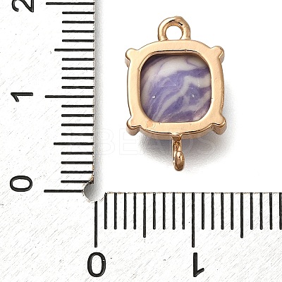 Brass Glass Imitation Gemstone Connector Charms KK-Z076-01G-02-1