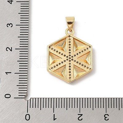 Brass Micro Pave Cubic Zirconia Pendants KK-U047-21GP-1