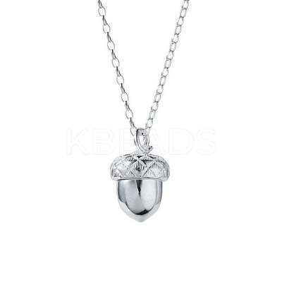 Alloy Openable Acorn Pendant Necklaces for Women FS-WG05859-01-1