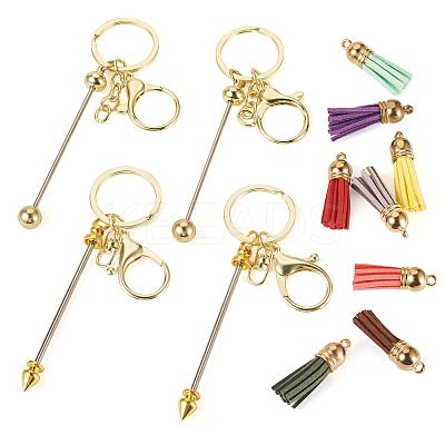 DIY Alloy & Aluminum Alloy Bar Beadable Keychain Making Kits DIY-TA0012-43G-1