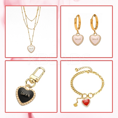 40Pcs 4 Colors Alloy Enamel Pendants ENAM-CJ0003-65-1