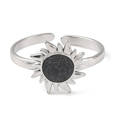 304 Stainless Steel Enamel Open Cuff Rings for Women RJEW-F166-40P-02-1