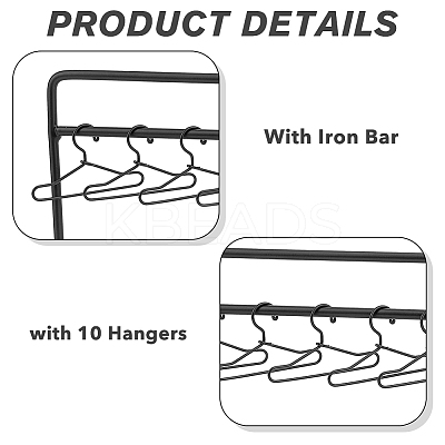 Iron Doll Clothes Rack & Hangers DJEW-FH0001-17A-1