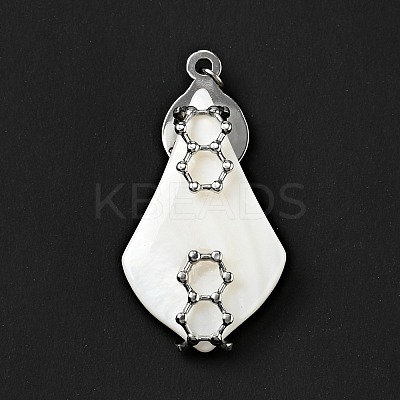 Natural White Shell Pendants SSHEL-C010-05P-1