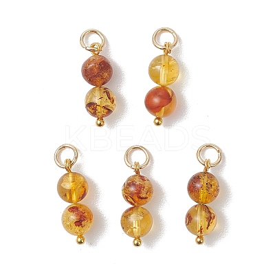 Natural Amber Round Pendants PALLOY-JF04990-1