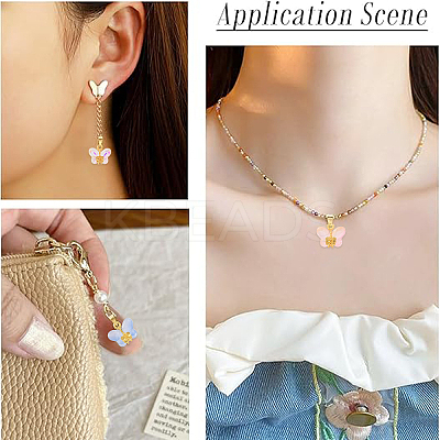 25Pcs 5 Colors Glass Pendants GLAA-YW0005-47-1