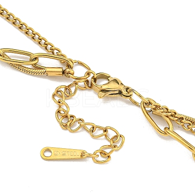 Ion Plating(IP) 201 Stainless Steel Multilayer Necklaces NJEW-K270-16G-1