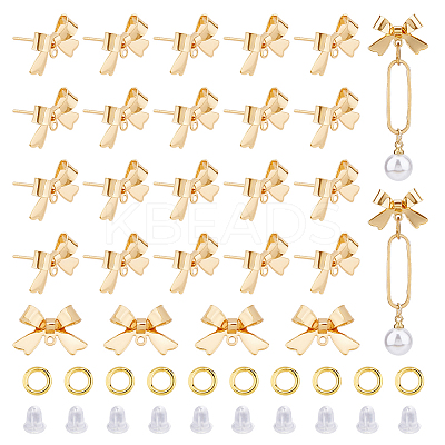 Brass Stud Earring Findings & Open Jump Rings KK-HS0001-79-1