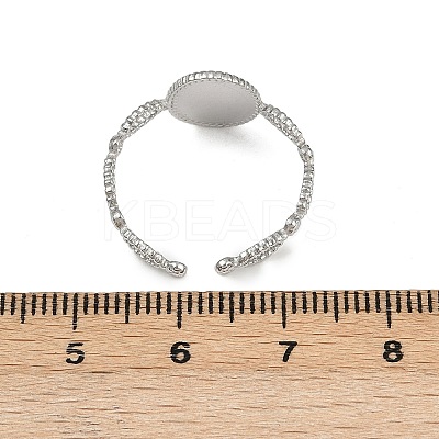 Oval 304 Stainless Steel Enamel Cuff Rings for Women RJEW-G355-01P-02-1