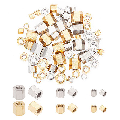 60Pcs 6 Styles 304 Stainless Steel Spacer Beads STAS-GO0001-18-1