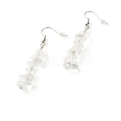 Natural Quartz Crystal Chip Beads Dangle Earrings EJEW-JE04649-06-1