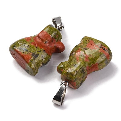 Natural Unakite Pendants G-B127-07P-06-1