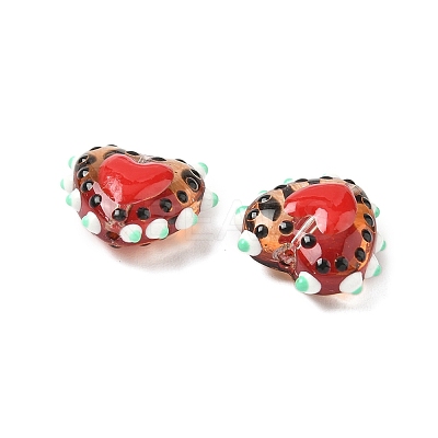 Baking Paint Glass Bumpy Beads Heart LAMP-V001-09B-1