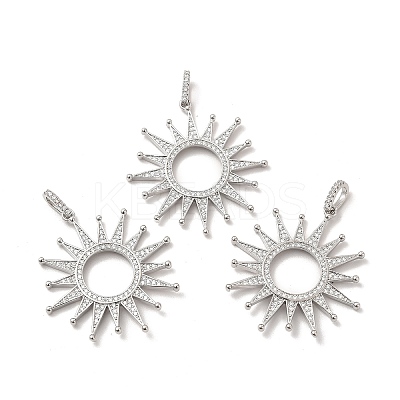 Rack Plating Eco-Friendly Brass Micro Pave Cubic Zirconia Pendants LS-KK-A177-06P-1