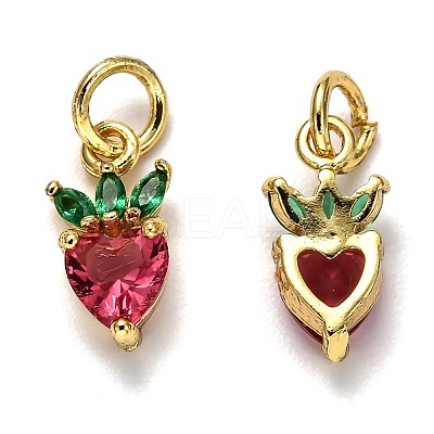 Brass Micro Pave Cubic Zirconia Charms ZIRC-H119-06G-1