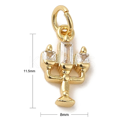 Brass Micro Pave Clear Cubic Zirconia Pendants KK-R162-023G-1