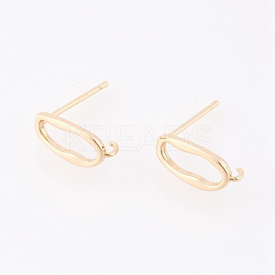 Brass Stud Earring Findings X-KK-S350-010G-1