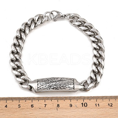 304 Stainless Steel Cuban Link Chain Bracelets for Men Women BJEW-G766-05P-02-1