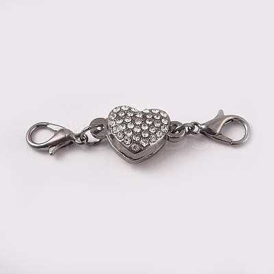 Alloy Rhinestone Magnetic Clasps ALRI-TAC0001-02B-1