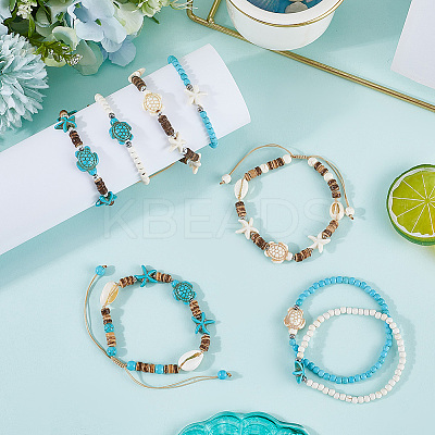 Pcs Coconut Braided Bead Bracelets BJEW-SC0001-49-1