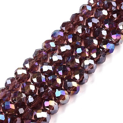 Electroplate Glass Beads Strands X-EGLA-A044-T6mm-B13-1