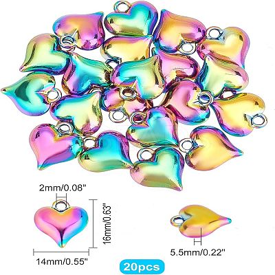 20Pcs Rainbow Color Alloy Pendants FIND-FH0003-57-1