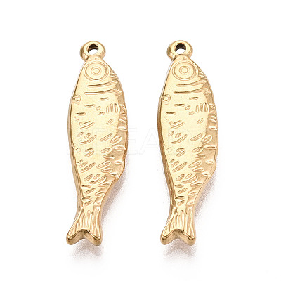 304 Stainless Steel Fish Pendants STAS-T069-13G-1