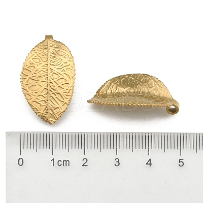 304 Stainless Steel Leaf Pendants STAS-S040-07G-1
